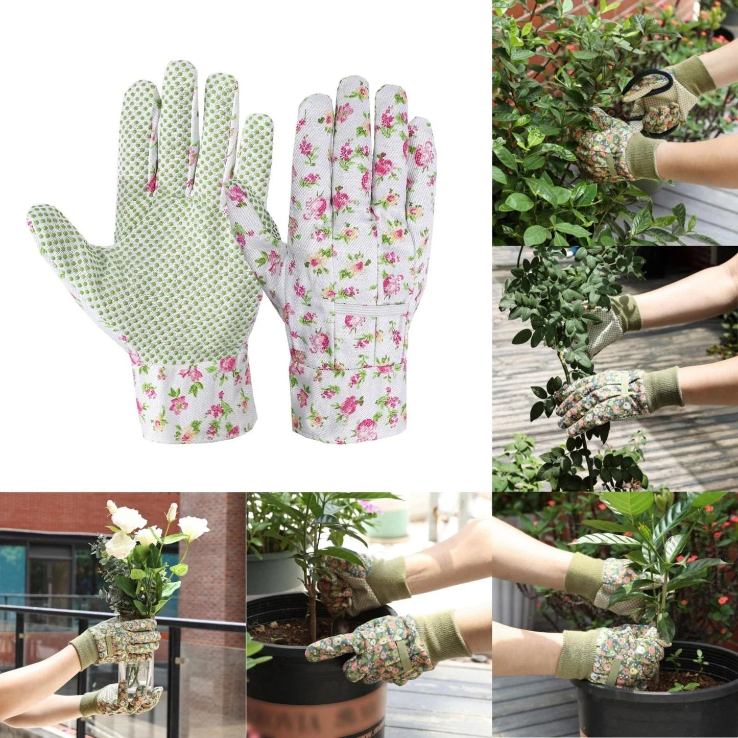 PVC Beaded Floral Gardening Gloves for Hand Protection - Clearance Sale