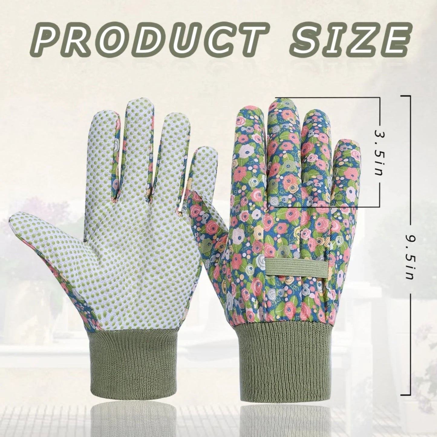 PVC Beaded Floral Gardening Gloves for Hand Protection - Clearance Sale