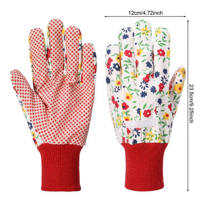 3 Pairs Garden Gloves for Women, Comfortable Gardening Working Gloves for Ladies Women, Floral Garden Gloves with Elastic Cuffs and Non-Slip for Yard, Fishing, Camping