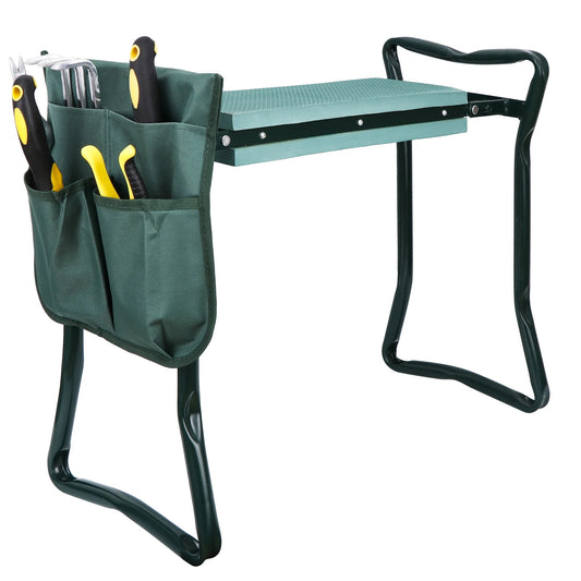 Foldable Garden Kneeler Bench W/ EVA Pad and Tool Pouch