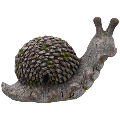 Slowpoke Snail Outdoor Garden Statue - 15"